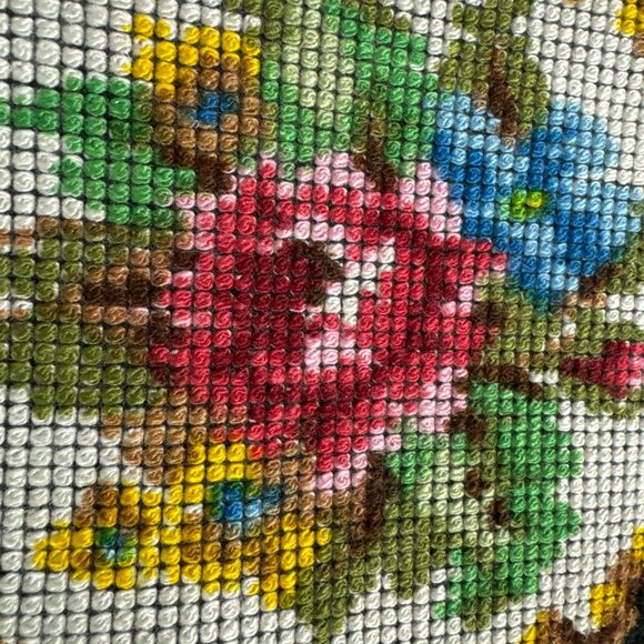 Vintage Garay Made In USA Carpet Satchel Handbag Dual Handles & Brass Accents - Picture 2 of 12